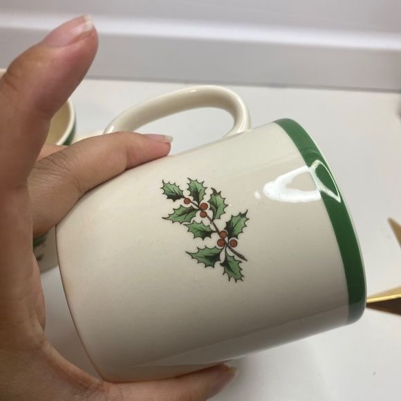 set Of 2 Spode, England CHRISTMAS TREE S3324 Cocoa Coffee Tea Mug, 3 1/4" - Picture 9 of 12